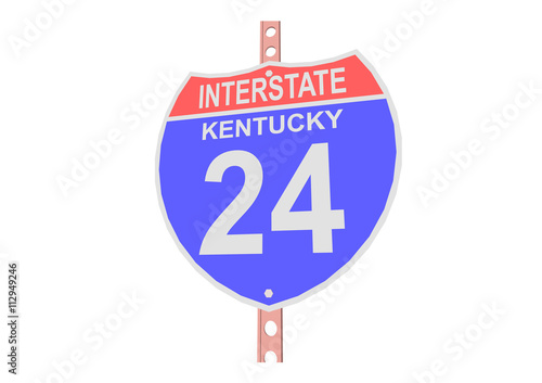 Interstate highway 24 road sign in Kentucky
