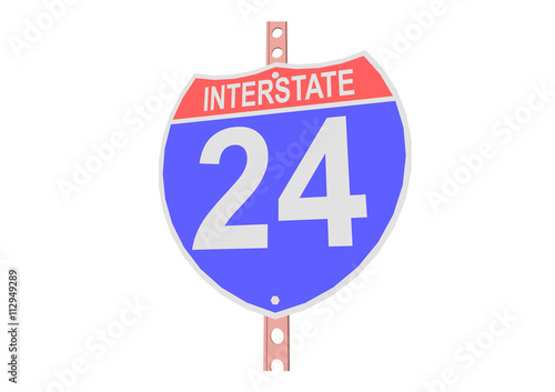 Interstate highway 24 road sign in