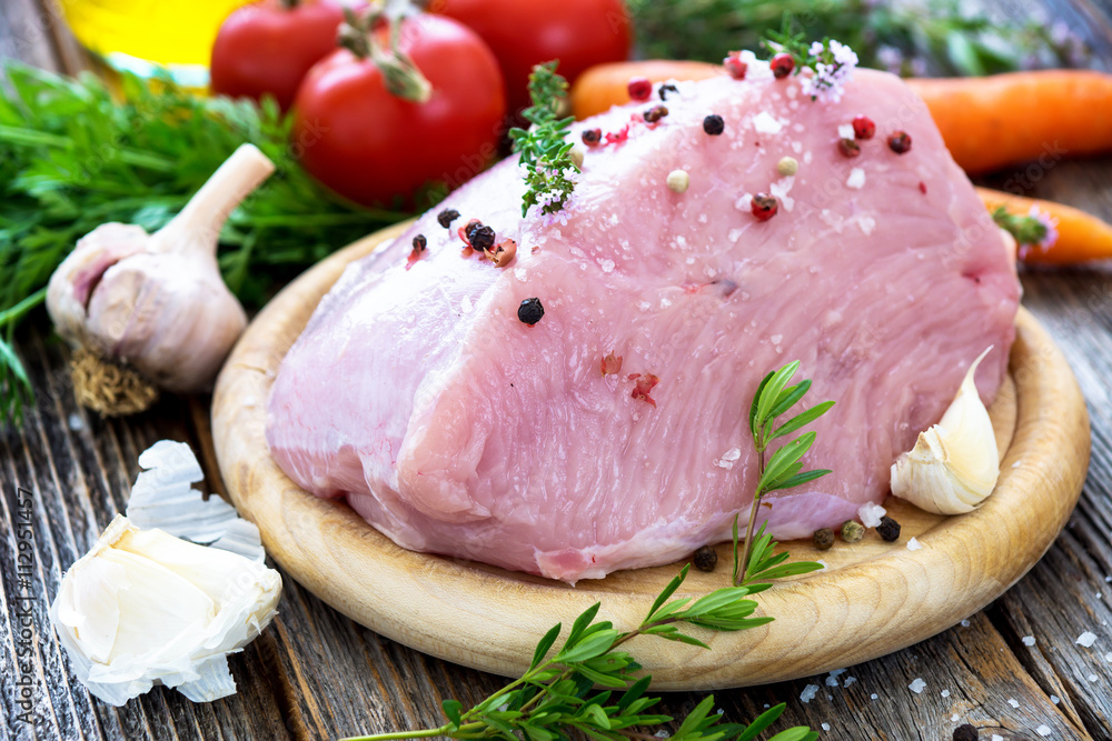 Fresh raw turkey meat on wooden background Fresh raw turkey meat on wooden background