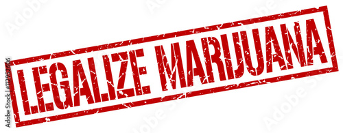 legalize marijuana red grunge square vintage rubber stamp