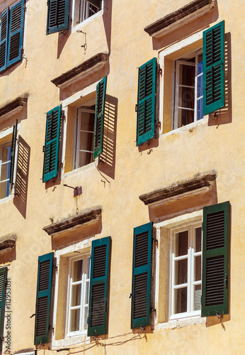 Typical buildings in old city, Kerkyra, Corfu island, Greece