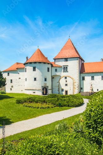  City park and old castle in Varazdin, Croatia, originally built in the 13th century 