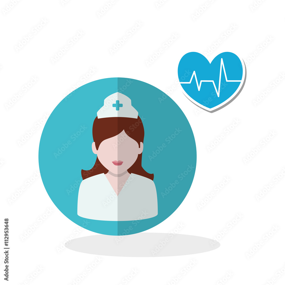 Medical care design. nurse icon. White background, isolated ill Medical care design. nurse icon. White background, isolated ill