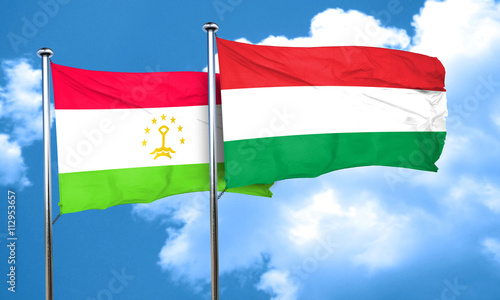 Free Download Tajikistan flag with Hungary flag, 3D rendering - GFXLoad