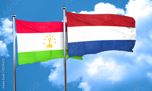 Free Download Tajikistan flag with Netherlands flag, 3D rendering - GFXLoad
