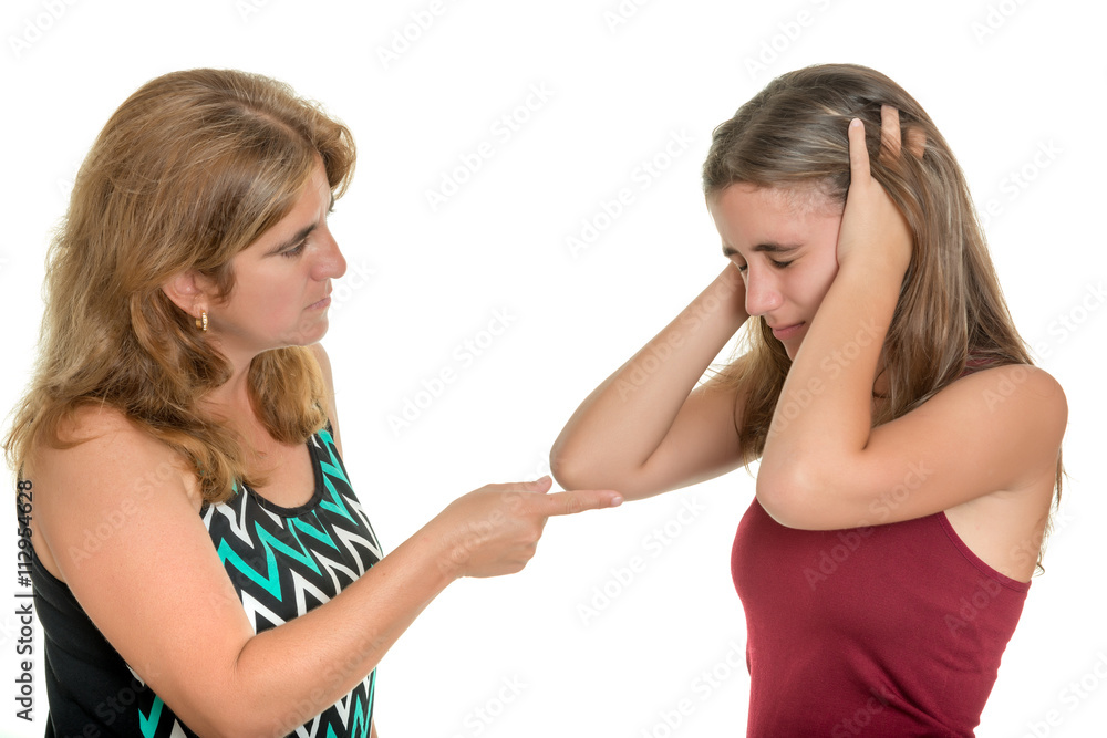 Mother arguing with her teenage daughter Mother arguing with her teenage daughter