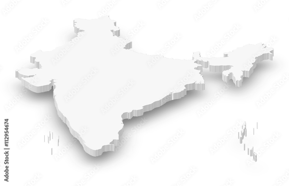 Map - India - 3D-Illustration