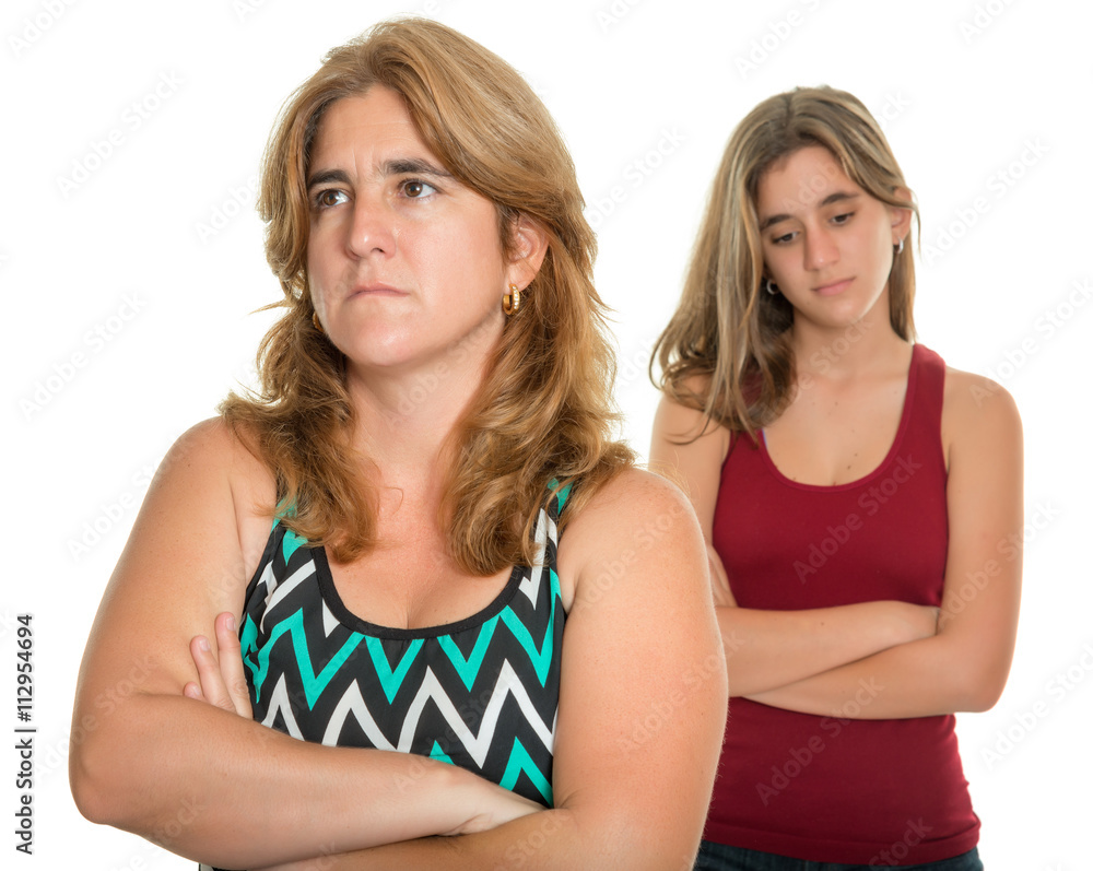 Family conflict - Sad mother and her teen daughter Family conflict - Sad mother and her teen daughter
