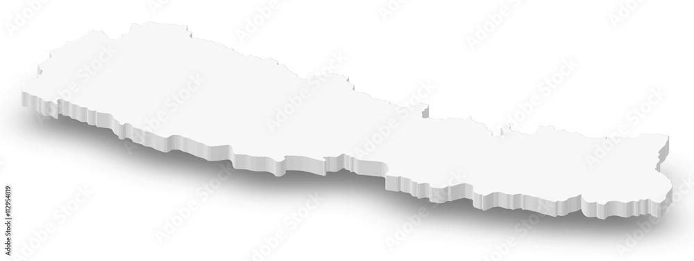 Map - Nepal - 3D-Illustration Map - Nepal - 3D-Illustration