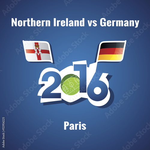 Euro 2016 Northern Ireland vs Germany vector blue background