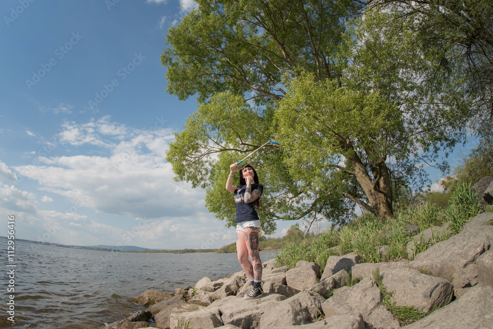 Naklejka premium Selfie