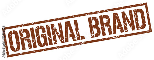original brand brown grunge square vintage rubber stamp