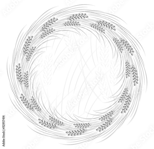 Round frame with wheat.