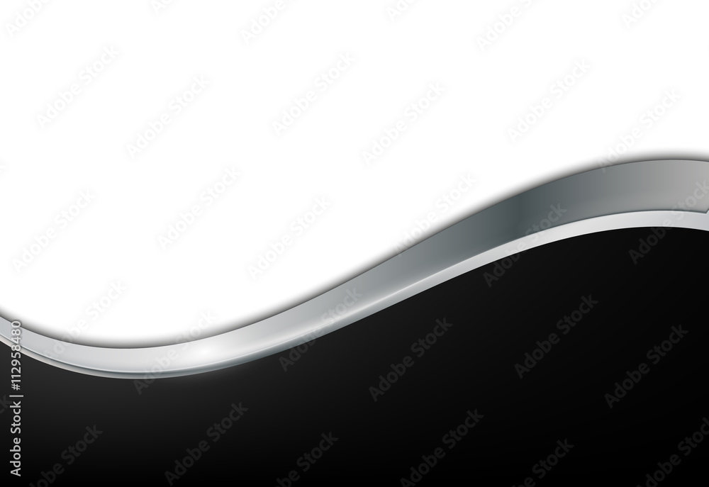 Obraz premium Black and white metal background. Abstract vector background with wave