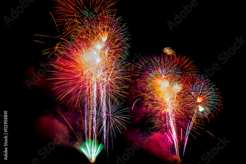 Beautiful colorful firework isolated display for celebration hap