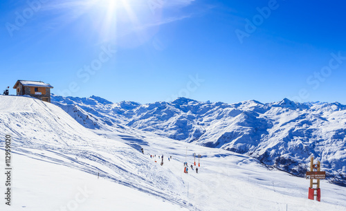 Valley view of Val Thorens. France photo