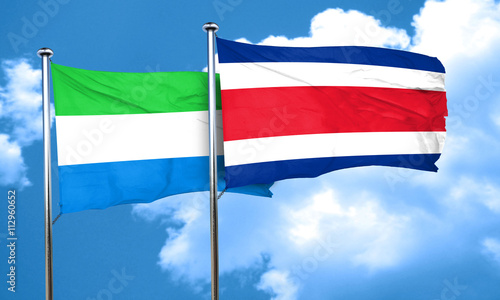 Free Download Sierra Leone flag with Costa Rica flag, 3D rendering - GFXLoad