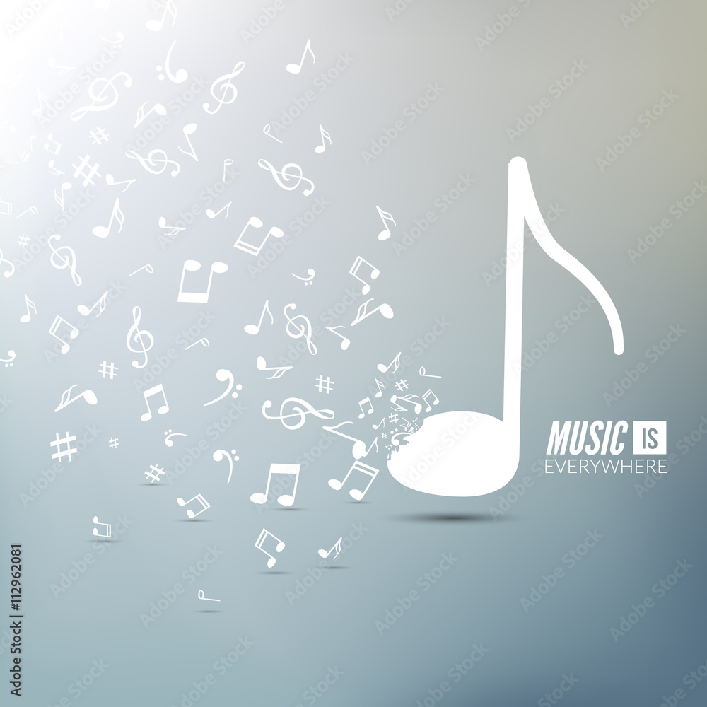 Fototapeta premium Vector abstract musical background with musical notes