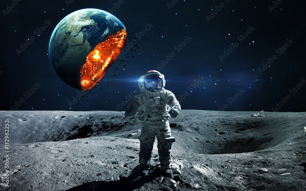 Naklejka premium Planet exposion. Elements furnished by NASA