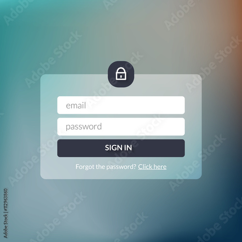 Member login form interface. For web page, site, mobile applications, art illustration, design theme, modern menu, ui, app, contact empty box, banner. Log in ui