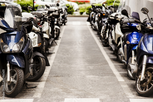 Motorcycles parked in City