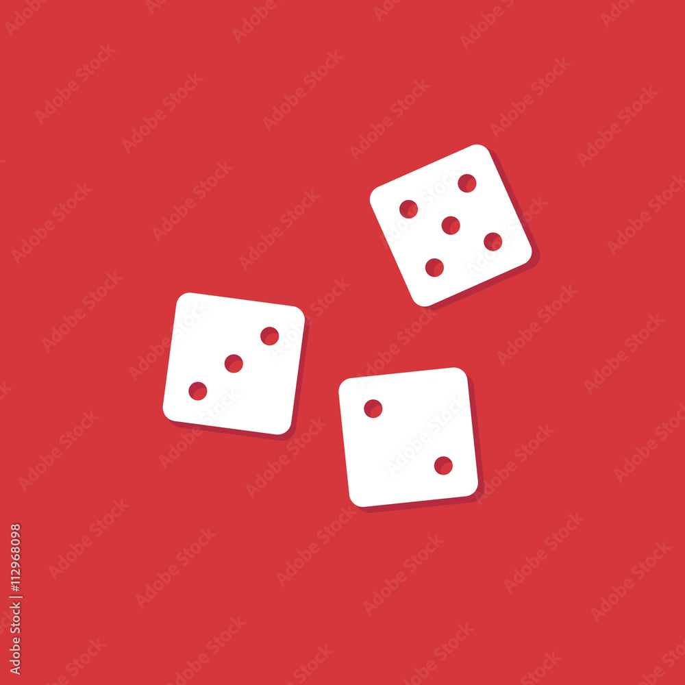 dice cubes illustration on red dice cubes illustration on red