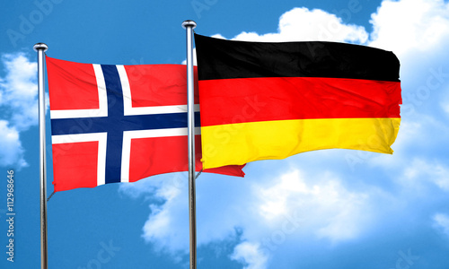 norway flag with Germany flag, 3D rendering