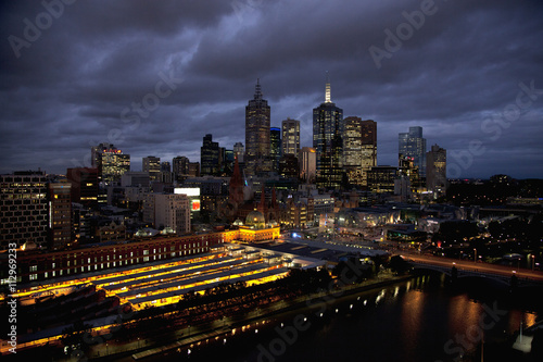 Wallpaper Mural Melbourne cityscape at night Torontodigital.ca
