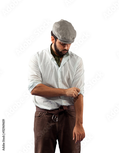 Farmer of the late nineteenth century shorten the sleeves.