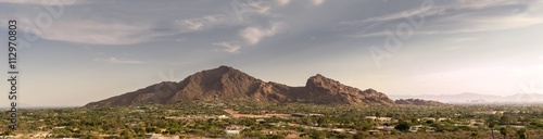 Phoenix,Az, Camelback Mountain, Wide extra detailed banner style landscape image  photo