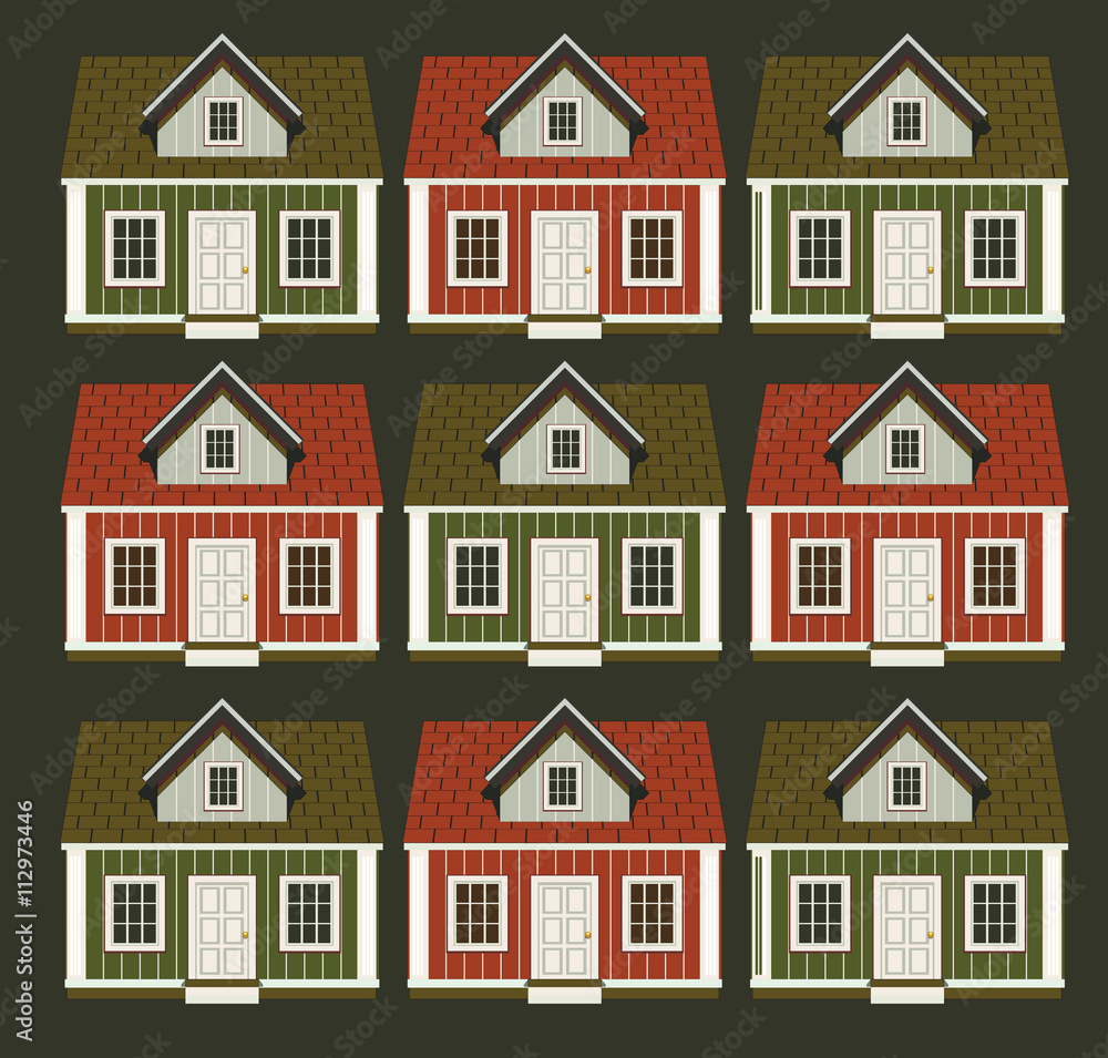 a lot of houses in the form of an ornament a lot of houses in the form of an ornament