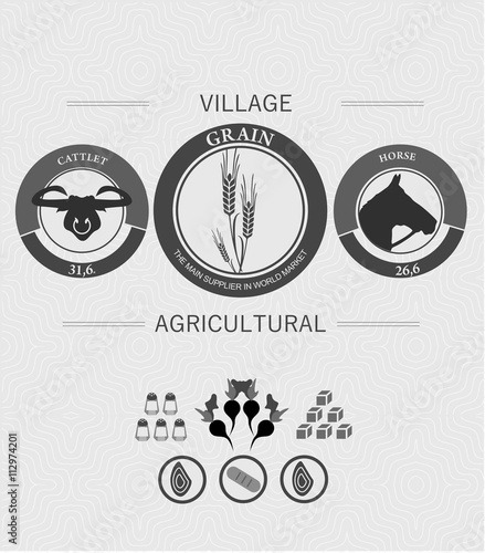 Vintage infographics farming and harvest