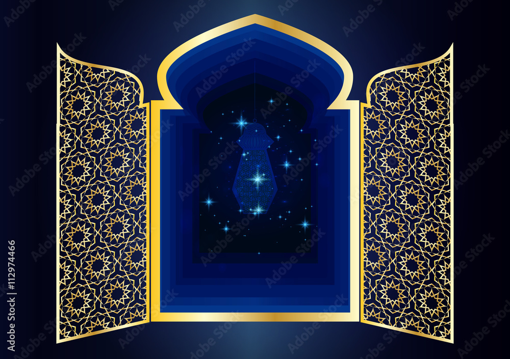 Ramadan Kareem - Ramadan Background mosque window with arabic arabesque  ornamental pattern. Greeting card or wallpaper background. Stock  Illustration | Adobe Stock