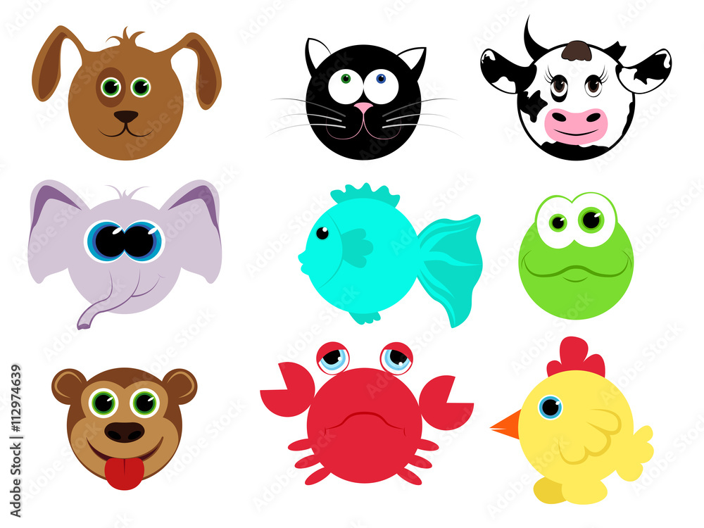 Collection of cute face animal Collection of cute face animal