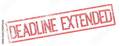 Deadline Extended red rubber stamp on white
