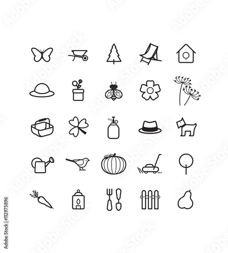 Jardin, Loisirs, Saison, Nature, Jardinage, Pictos, Icônes