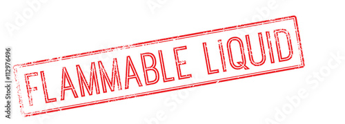 Flammable liquid red rubber stamp on white