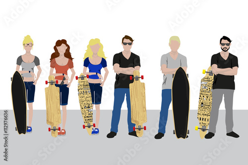 Charaktere mit Longboards