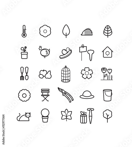 Jardin, Loisirs, Saison, Nature, Jardinage, Pictos, Icônes