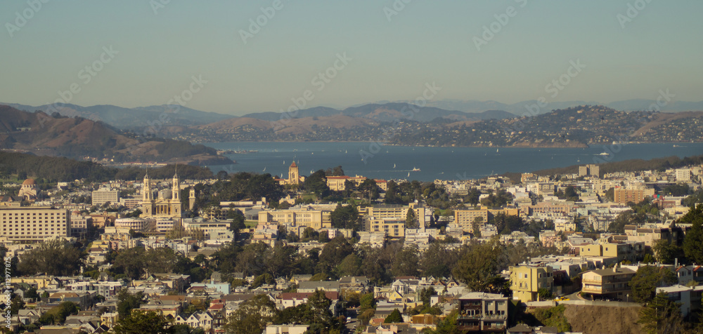 Panoramic view of San Francisco,California,from Twin Peaks.