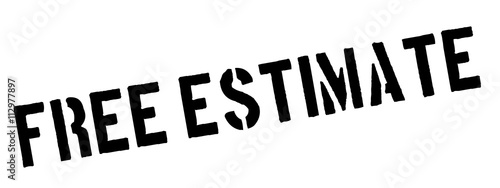 Free Estimate black rubber stamp on white