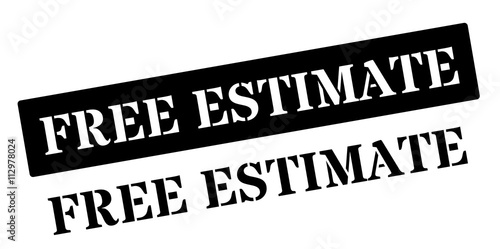 Free Estimate black rubber stamp on white