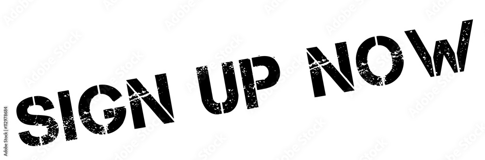 Sign Up Now black rubber stamp on white Sign Up Now black rubber stamp on white