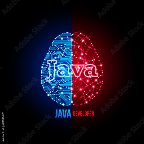 Cold analysis and bursting creativity paired together in java developer concept. Java programmer. Java architect. Java development. Java programming