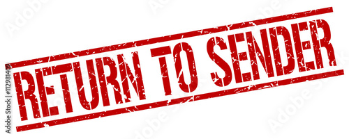 return to sender red grunge square vintage rubber stamp