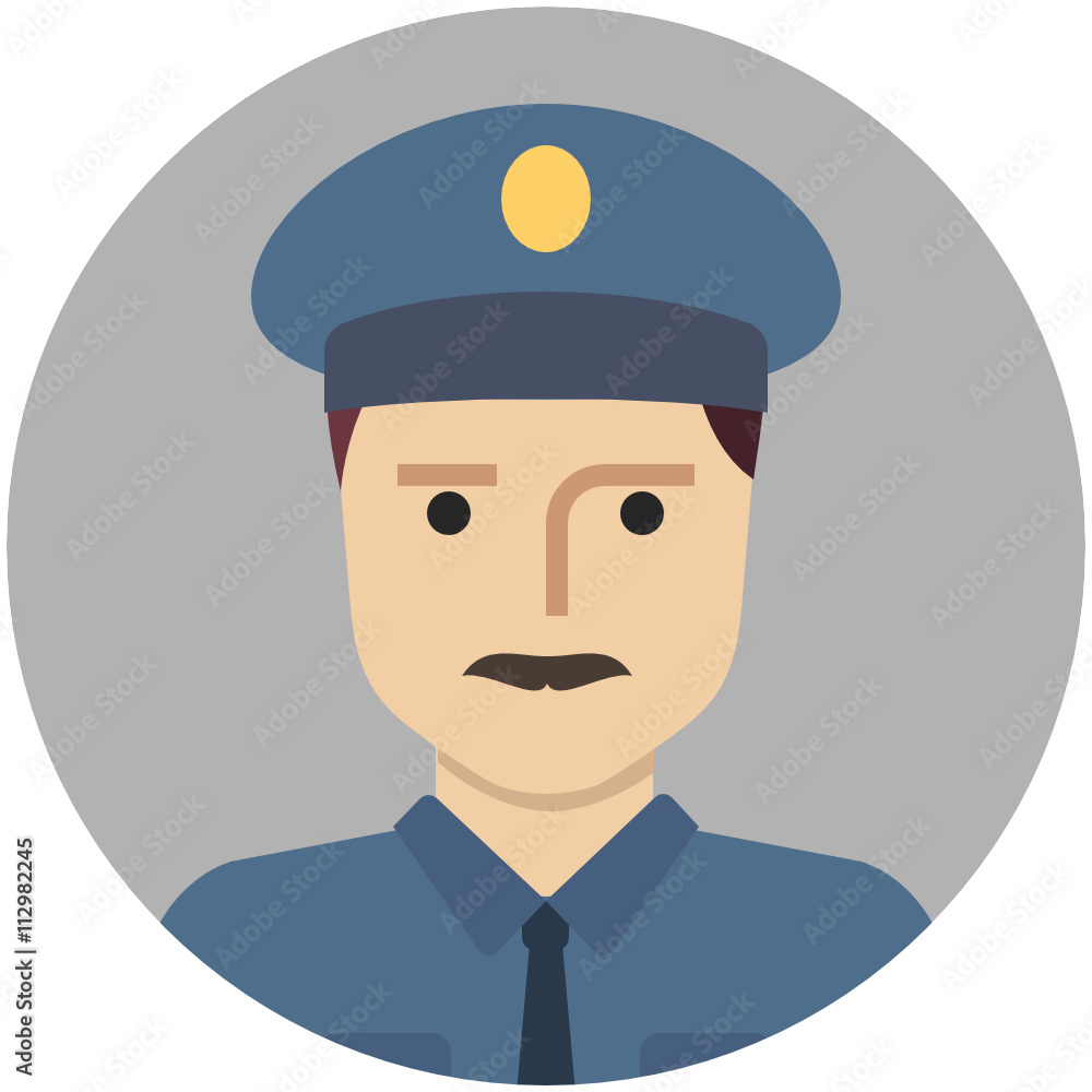 Police Officer Avatar . Modern minimalistic design. Police Officer Avatar . Modern minimalistic design.