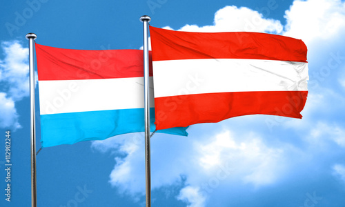 Free Download Luxembourg flag with Austria flag, 3D rendering - GFXLoad