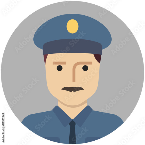 Police Officer Avatar . Modern minimalistic design.