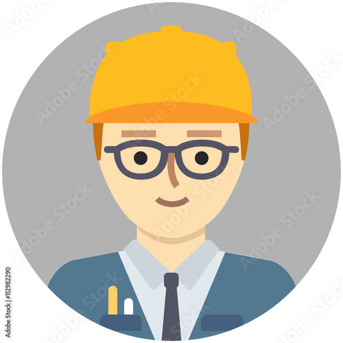 Engineer Avatar Male . Modern minimalistic design.