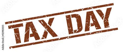 tax day brown grunge square vintage rubber stamp